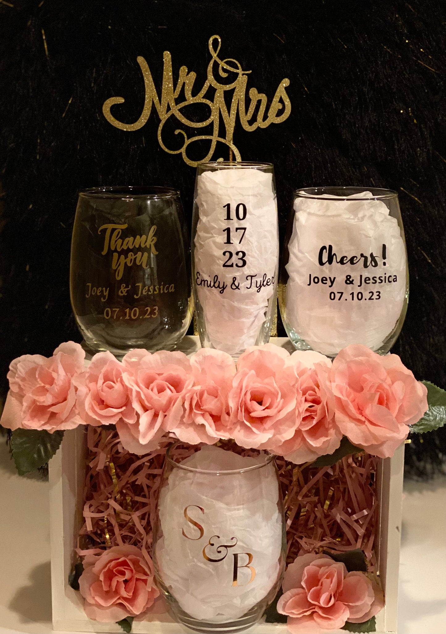 24pcs Wine Glass Wedding Favors