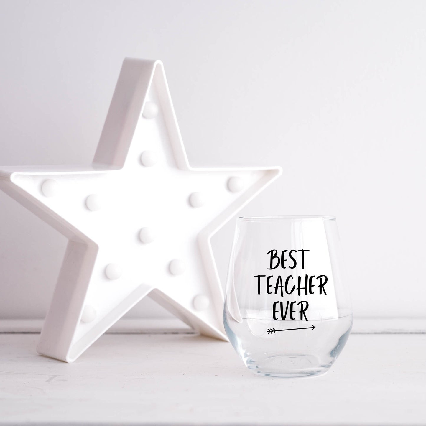 Best Teacher Ever Wine Glass