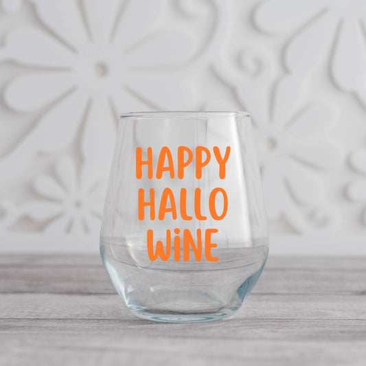 Happy Hallowine Wine Glass