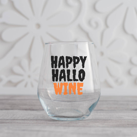 Happy Hallowine Glass
