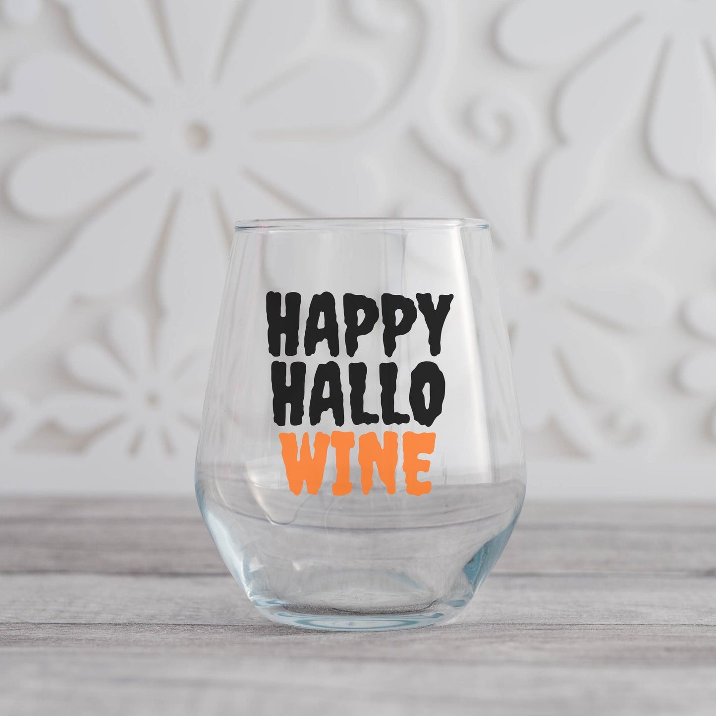 Happy Hallowine Glass