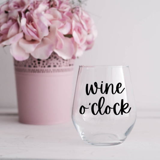 Wine O'clock Wine Glass