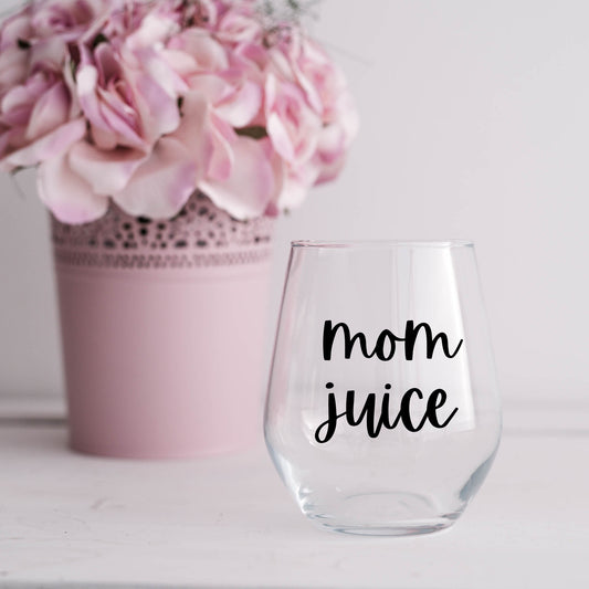 Mom Juice Wine Glass