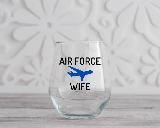 Air Force Wife Wine Glass
