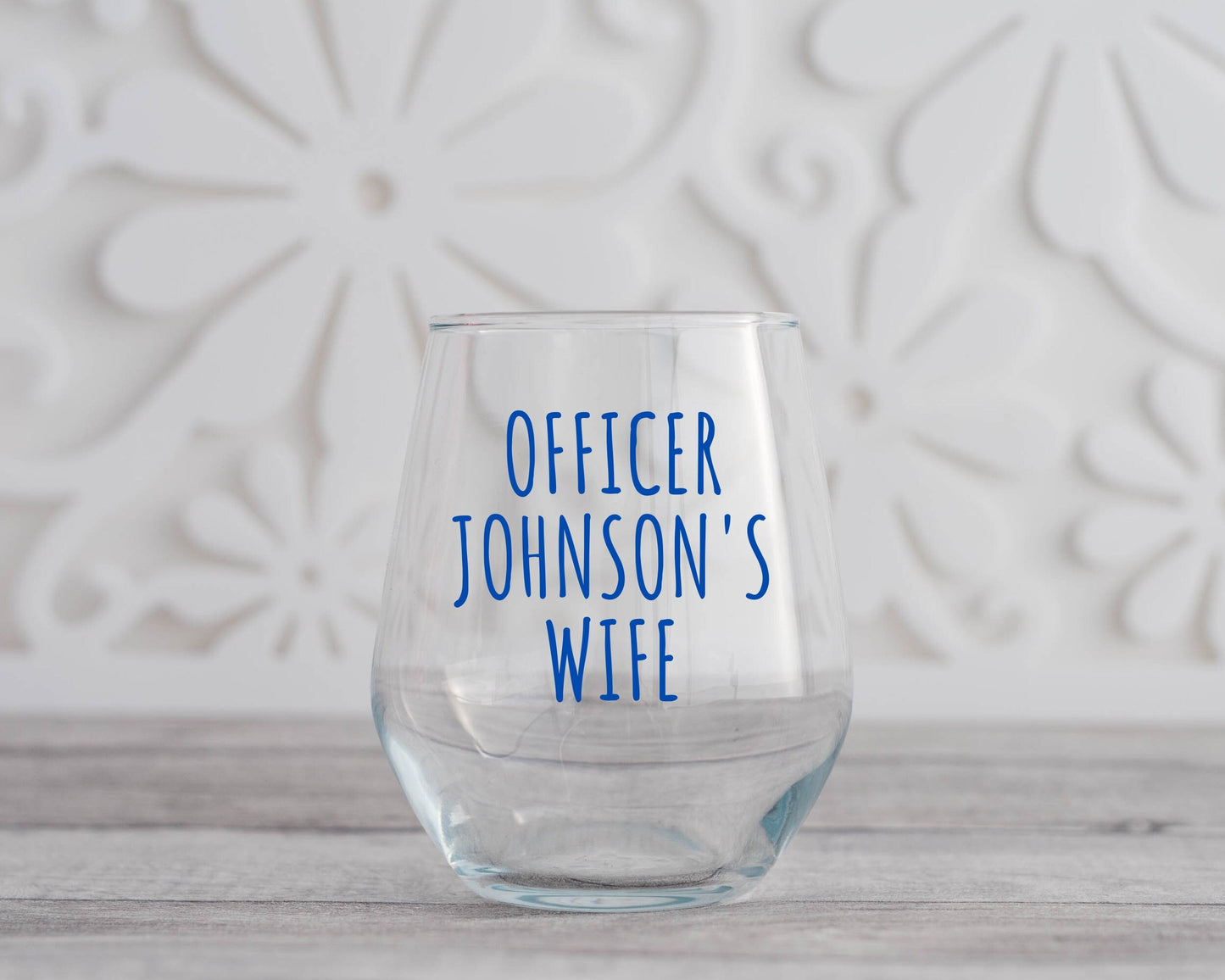 Police Wife Wine Glass