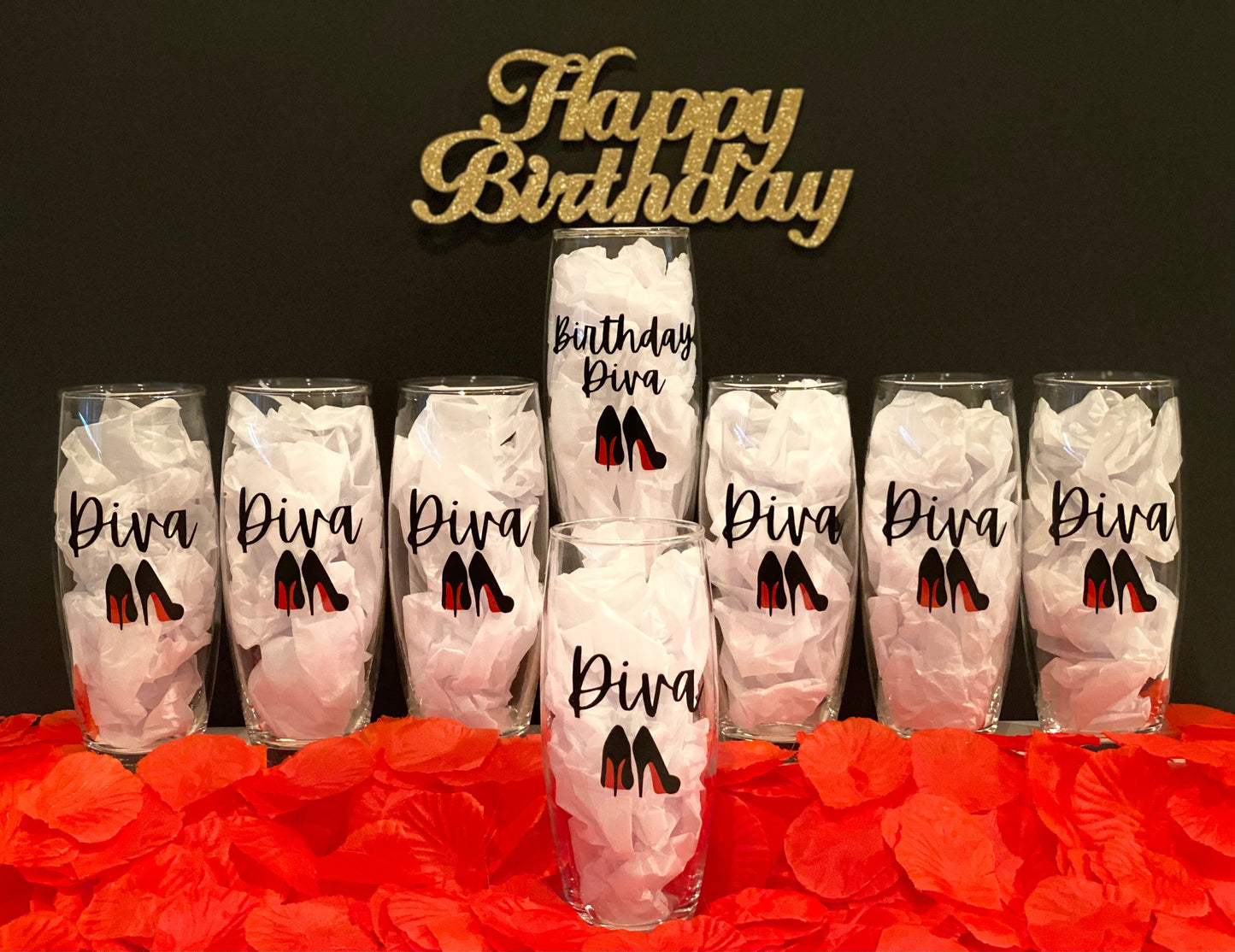 Birthday Diva Champagne Glasses