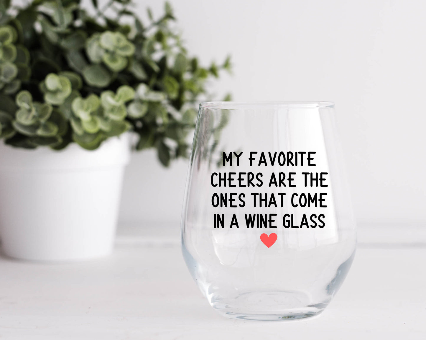 Cheerleader Stemless Wine Glass