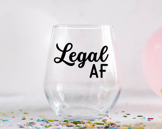 Legal Af Stemless Wine Glass