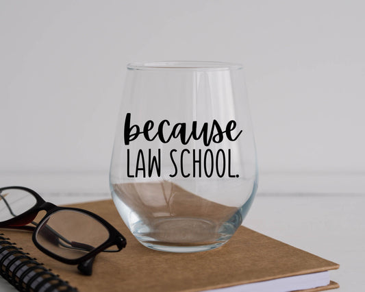 Law School Stemless Wine Glass